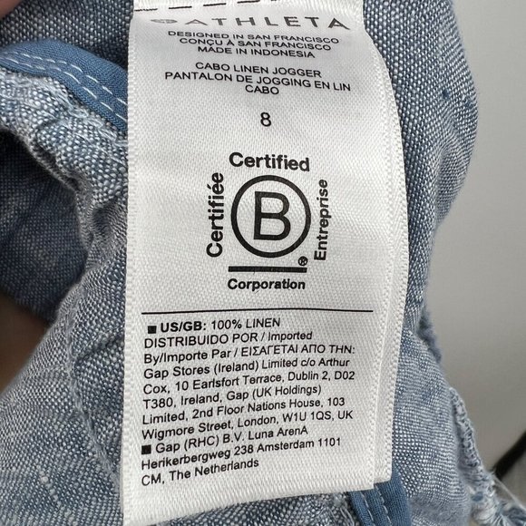 Athleta Women's Cabo Linen Jogger Pants Size 8 Chambray Blue - Picture 12 of 13